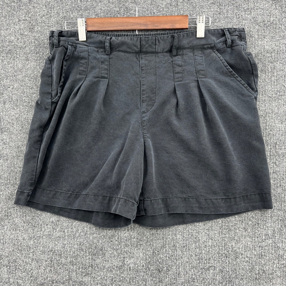 AnyBody Shorts Women Medium Black Pleated Lyocell Elastic‎ Beach Casual Minimal